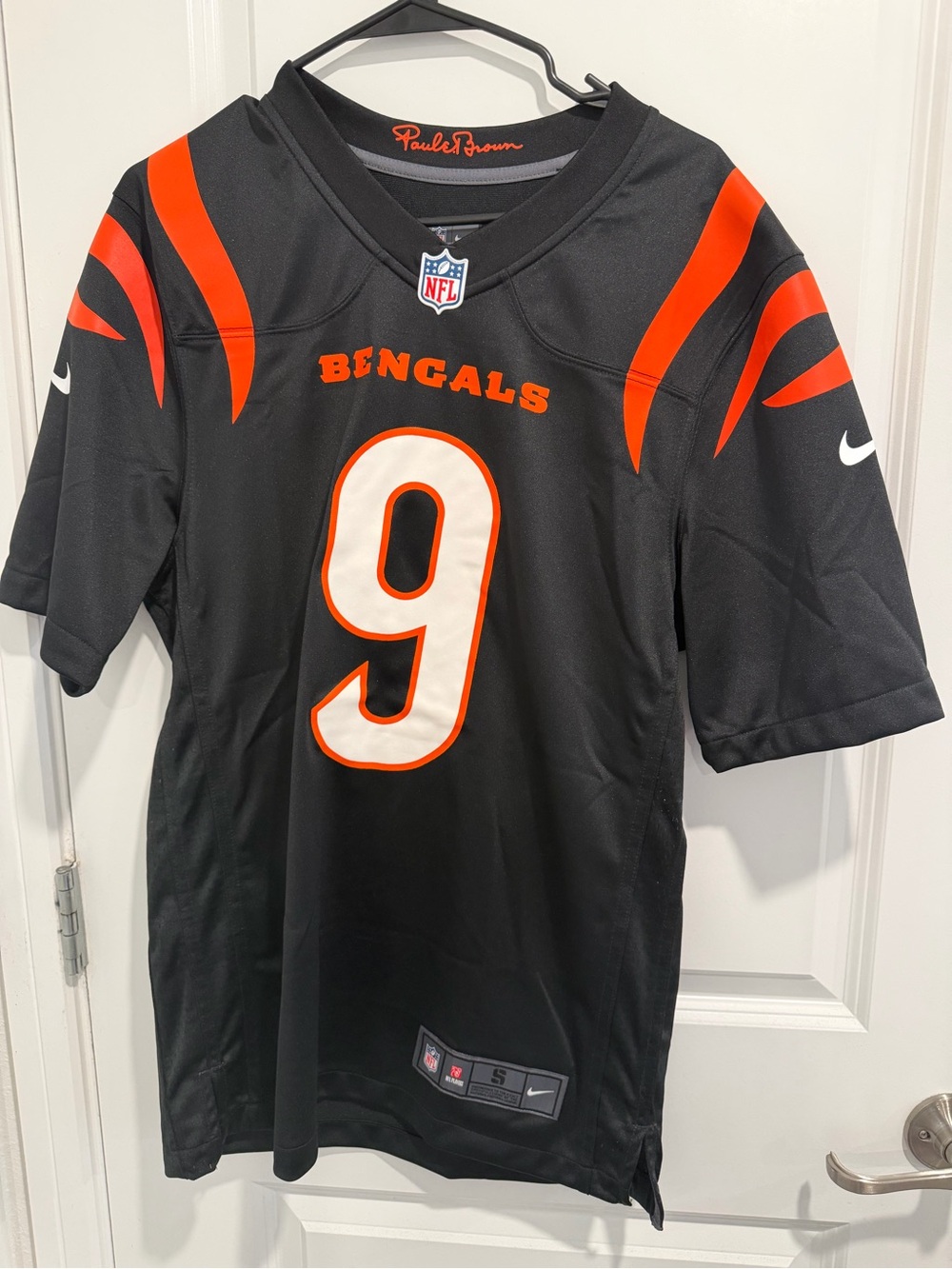Nike Black and Orange Cincinnati Bengals #9 Men's Jersey
